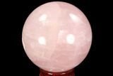 Polished Rose Quartz Sphere - Madagascar #93003-1